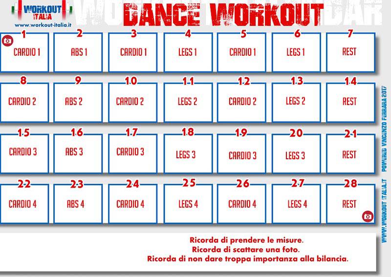 calendario dance workout by Workout Italia